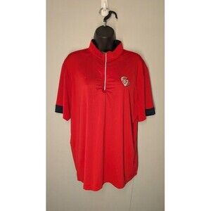 Chick-fil-A Team Style Red 1/4 Zip Shirt Mens M Short Sleeve Logo Delivery